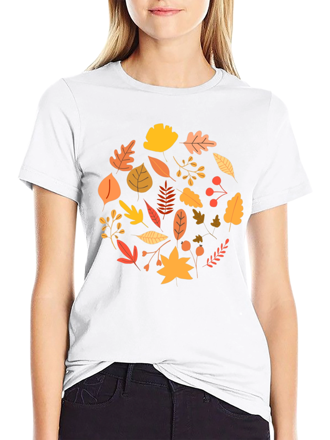 Autumn Leaves Graphic Tee - Black