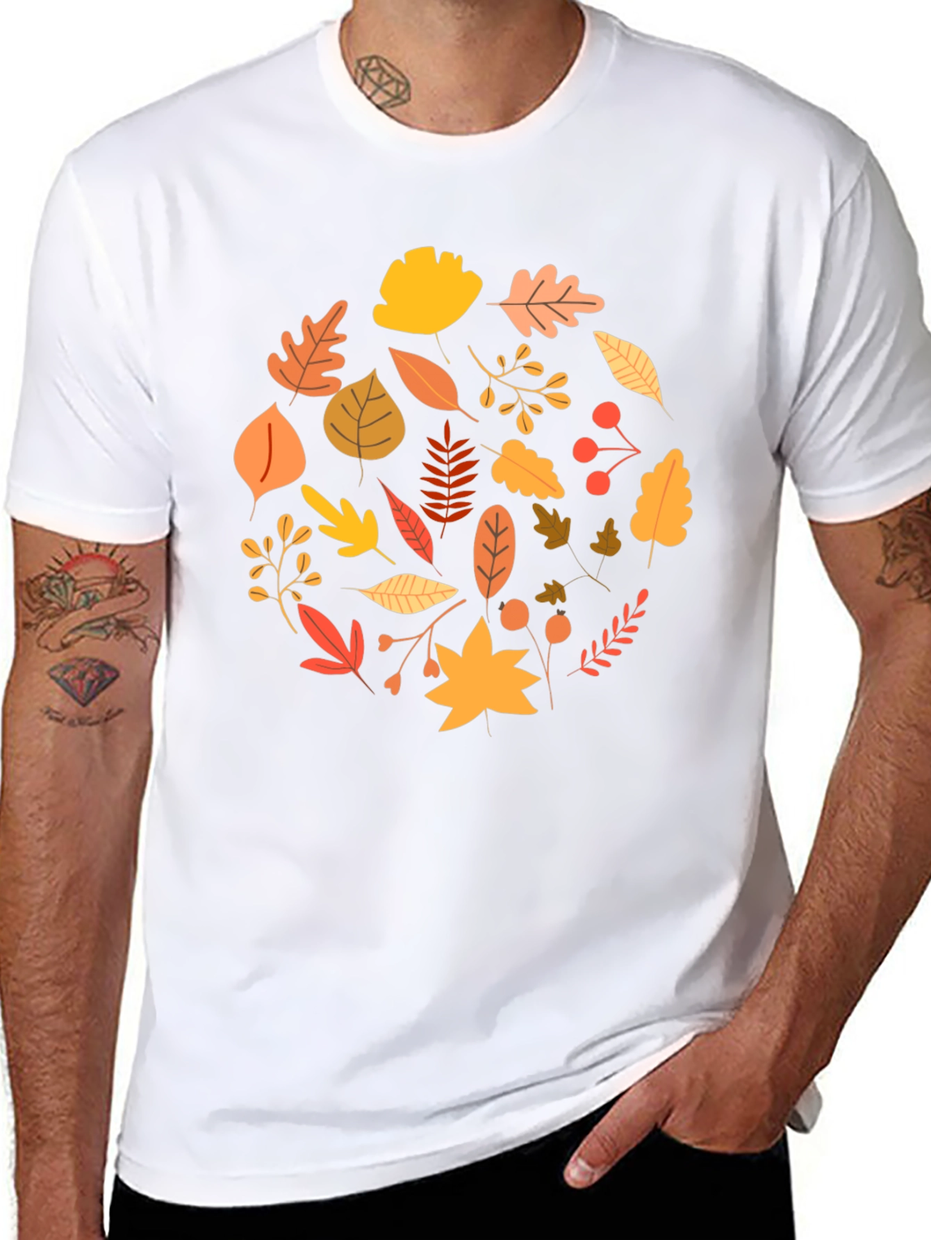 Autumn Leaves Graphic Tee - Black