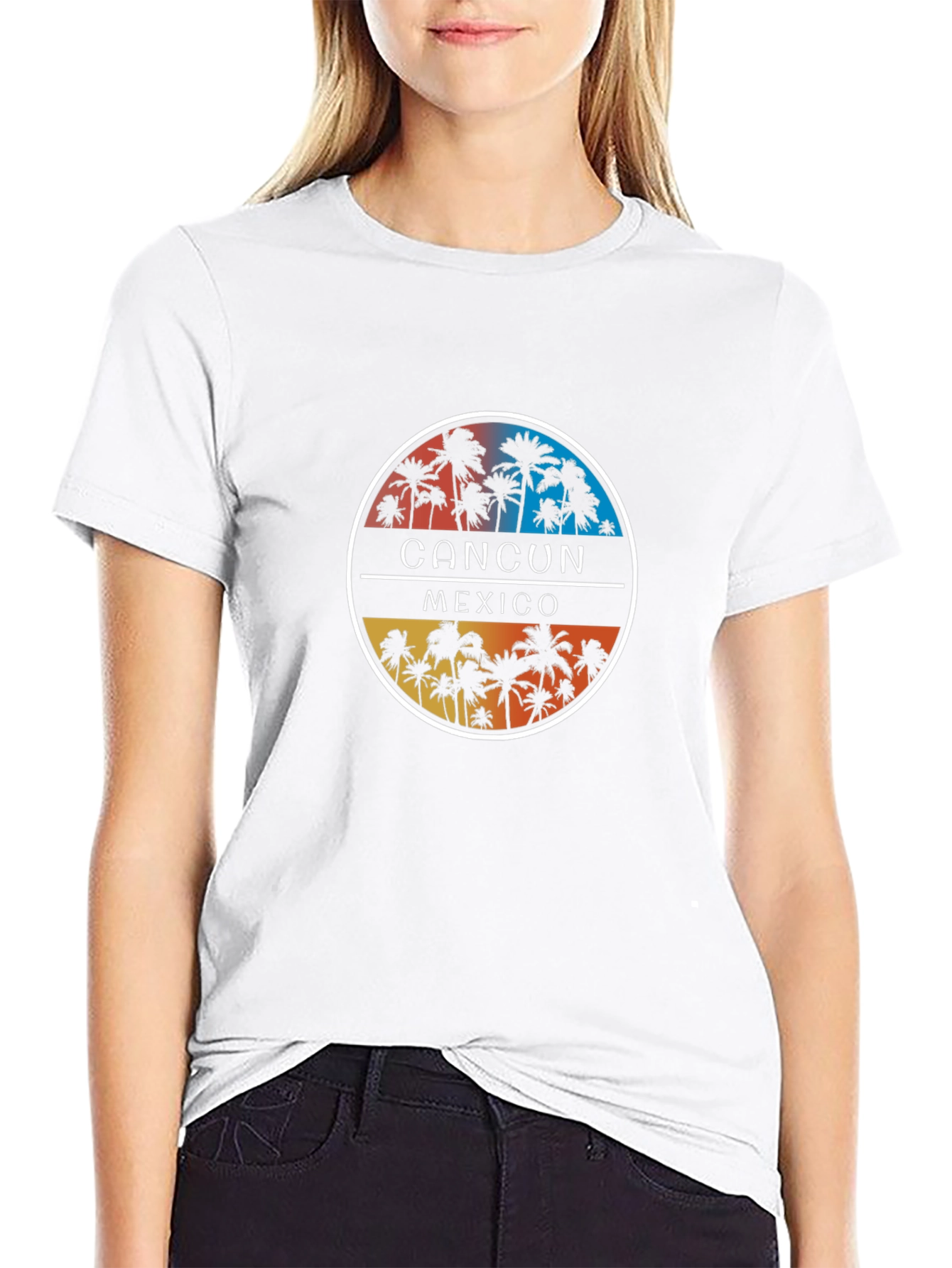 Cancun Mexico Palm Tree Graphic T-Shirt