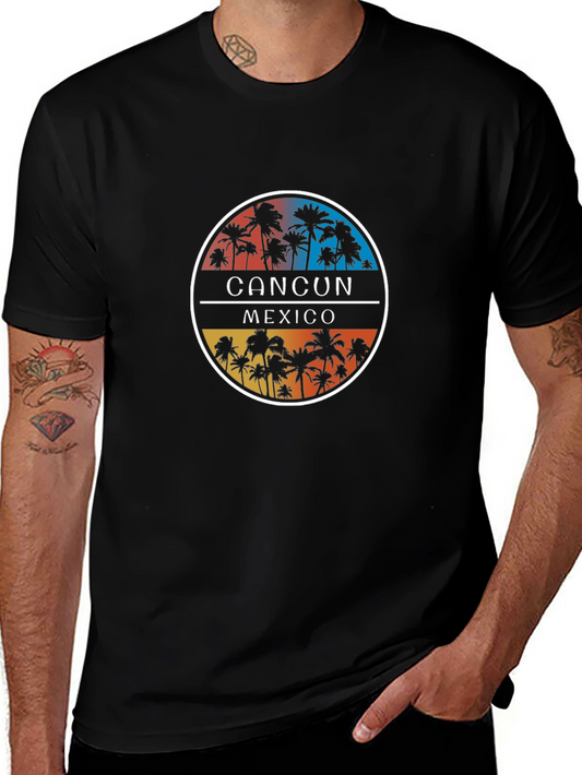Cancun Mexico Palm Tree Graphic T-Shirt