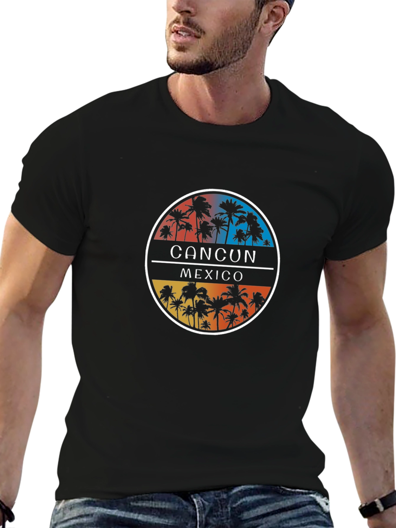 Cancun Mexico Palm Tree Graphic T-Shirt