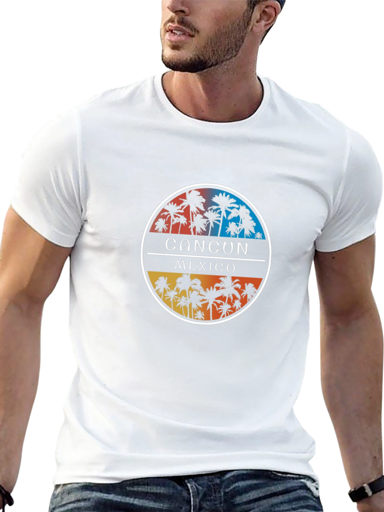 Cancun Mexico Palm Tree Graphic T-Shirt