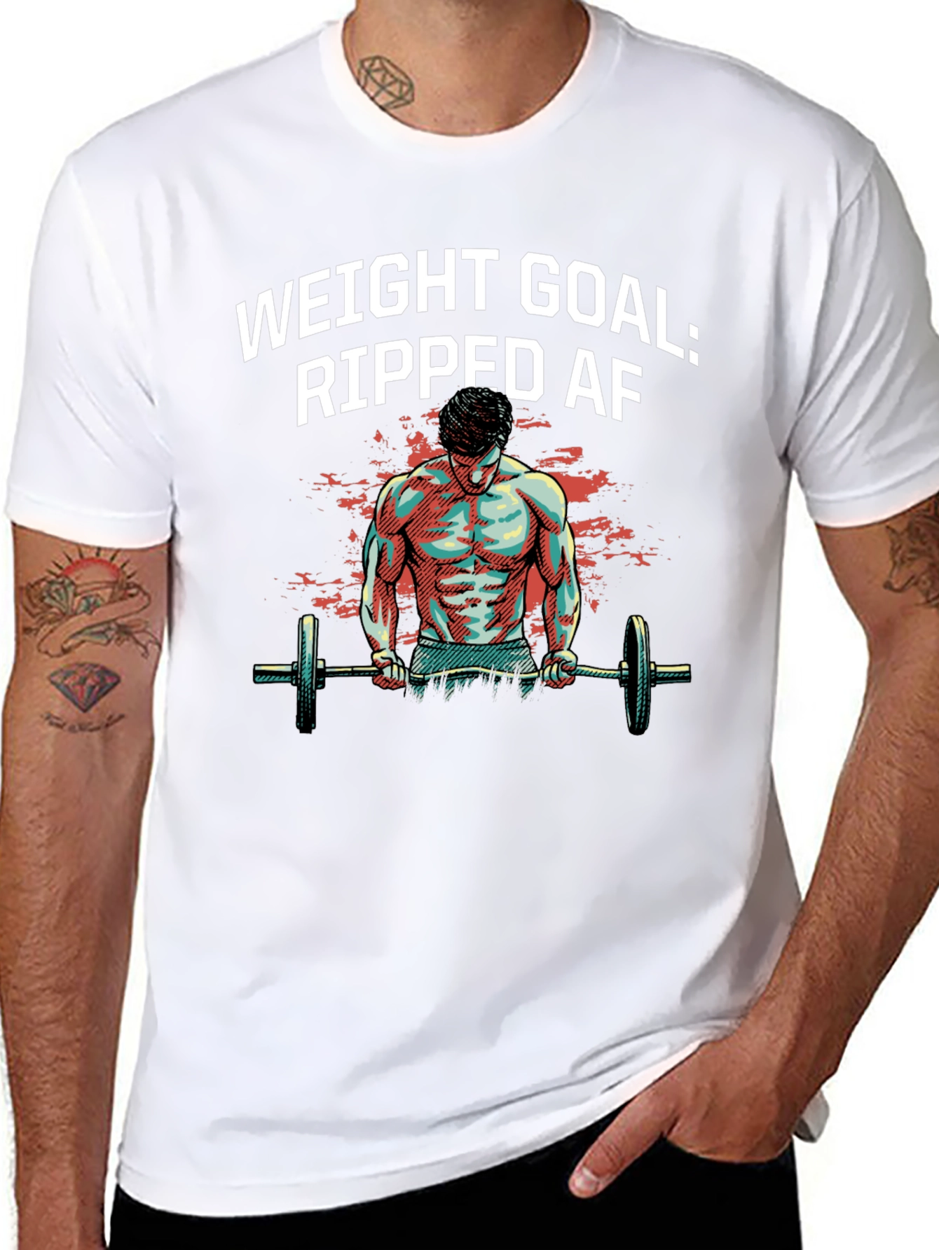 Ripped AF Weightlifting T-Shirt - Gym Motivation