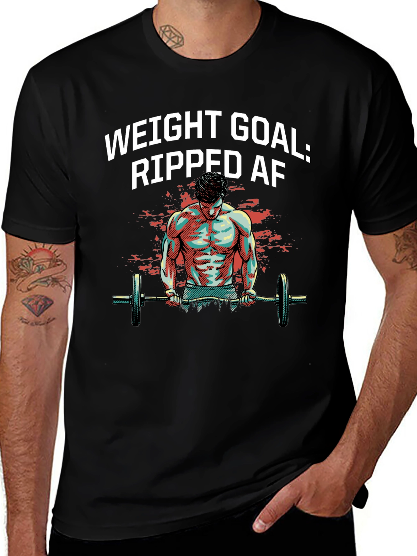 Ripped AF Weightlifting T-Shirt - Gym Motivation