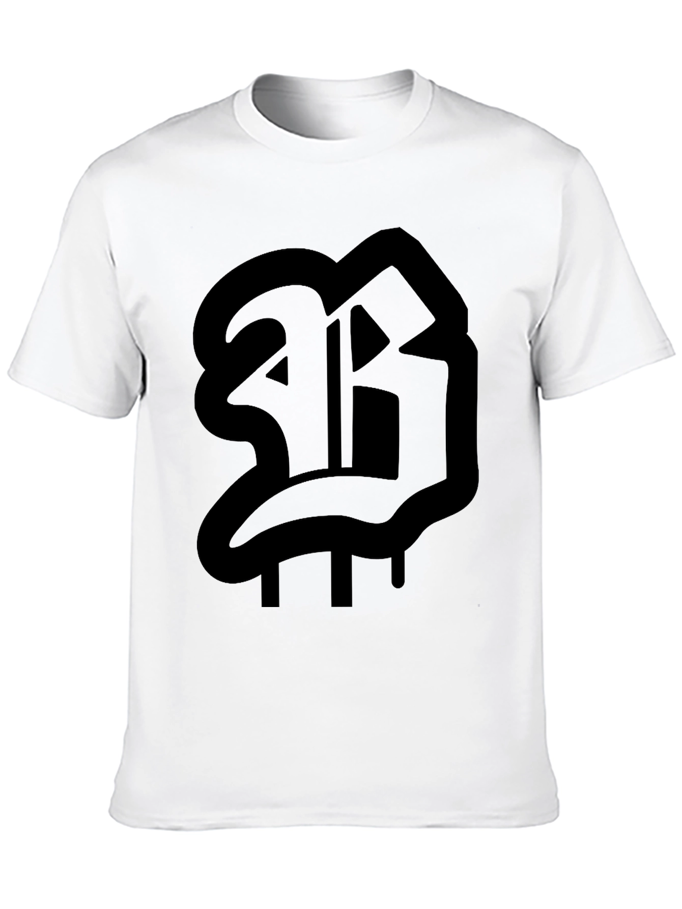 Black T-Shirt with Bold Letter Graphic