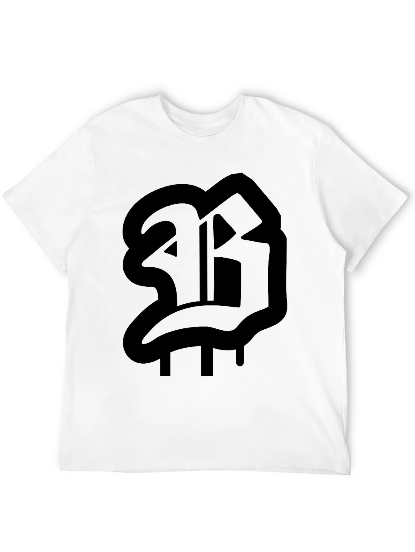Black T-Shirt with Bold Letter Graphic