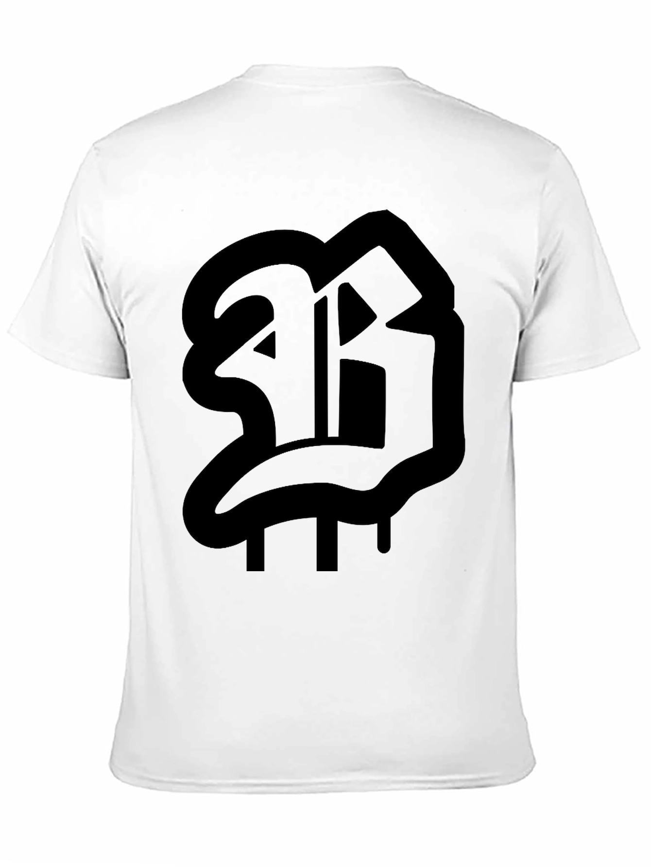 Black T-Shirt with Bold Letter Graphic