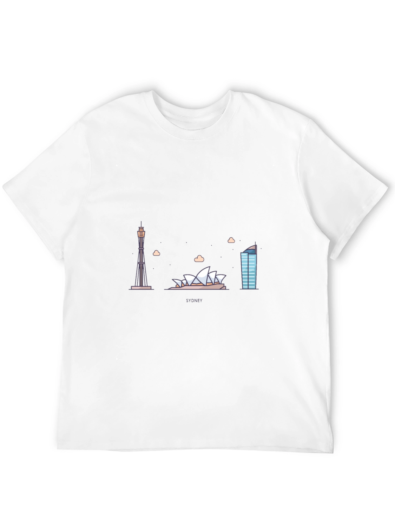 Sydney Skyline Graphic Tee - Black Cotton T-Shirt
