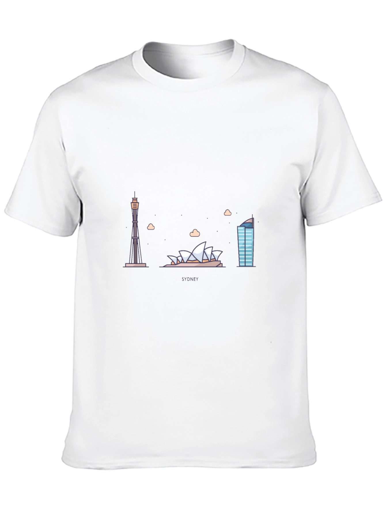 Sydney Skyline Graphic Tee - Black Cotton T-Shirt