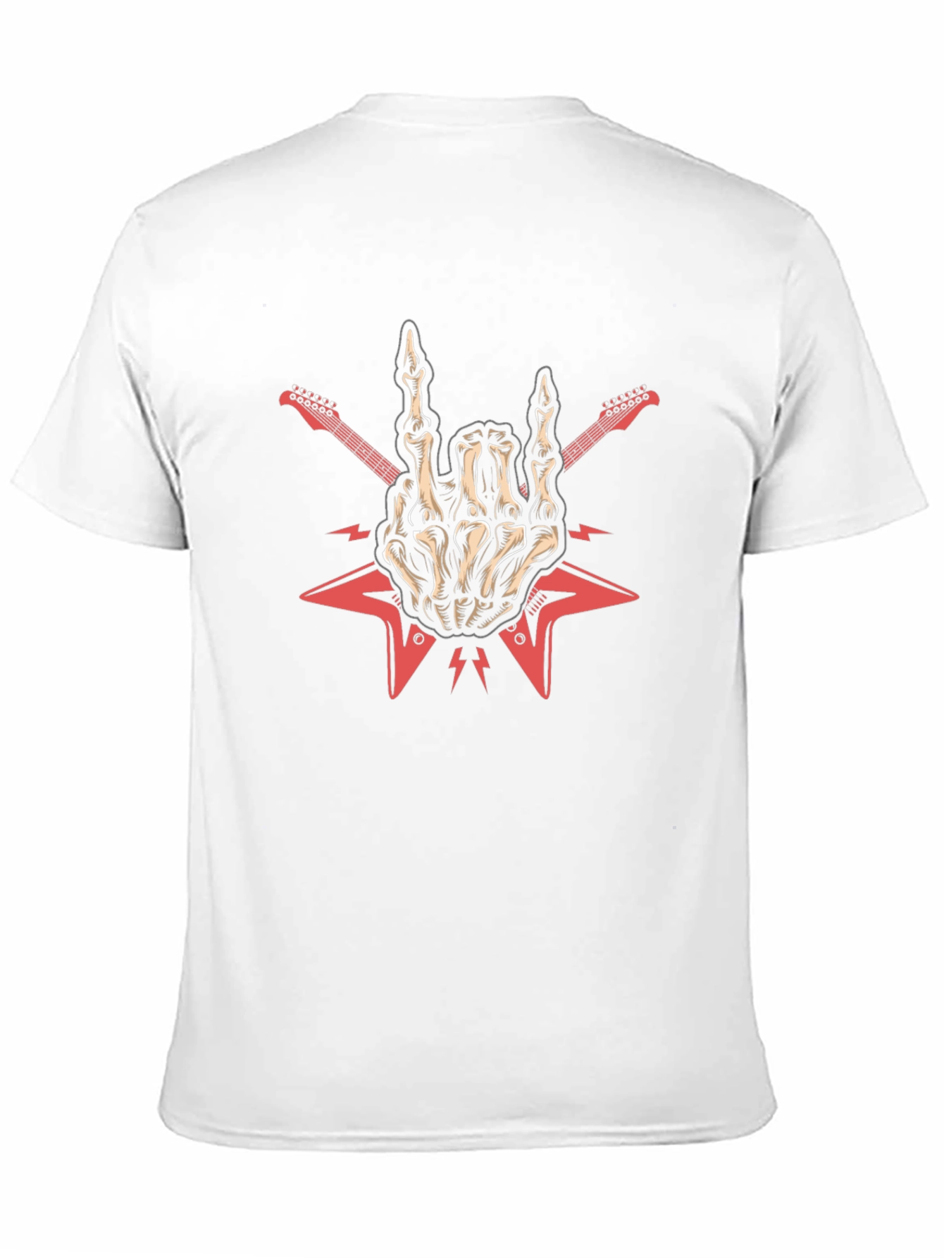 Rock On Skeleton Hand Guitar T-Shirt