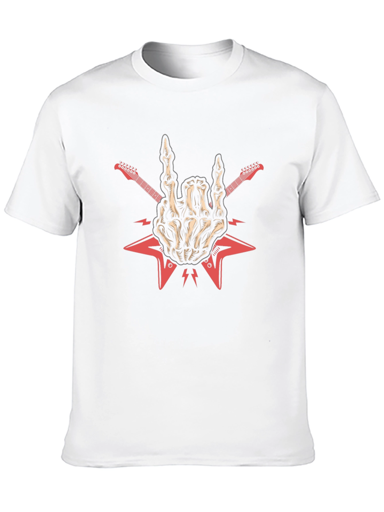 Rock On Skeleton Hand Guitar T-Shirt