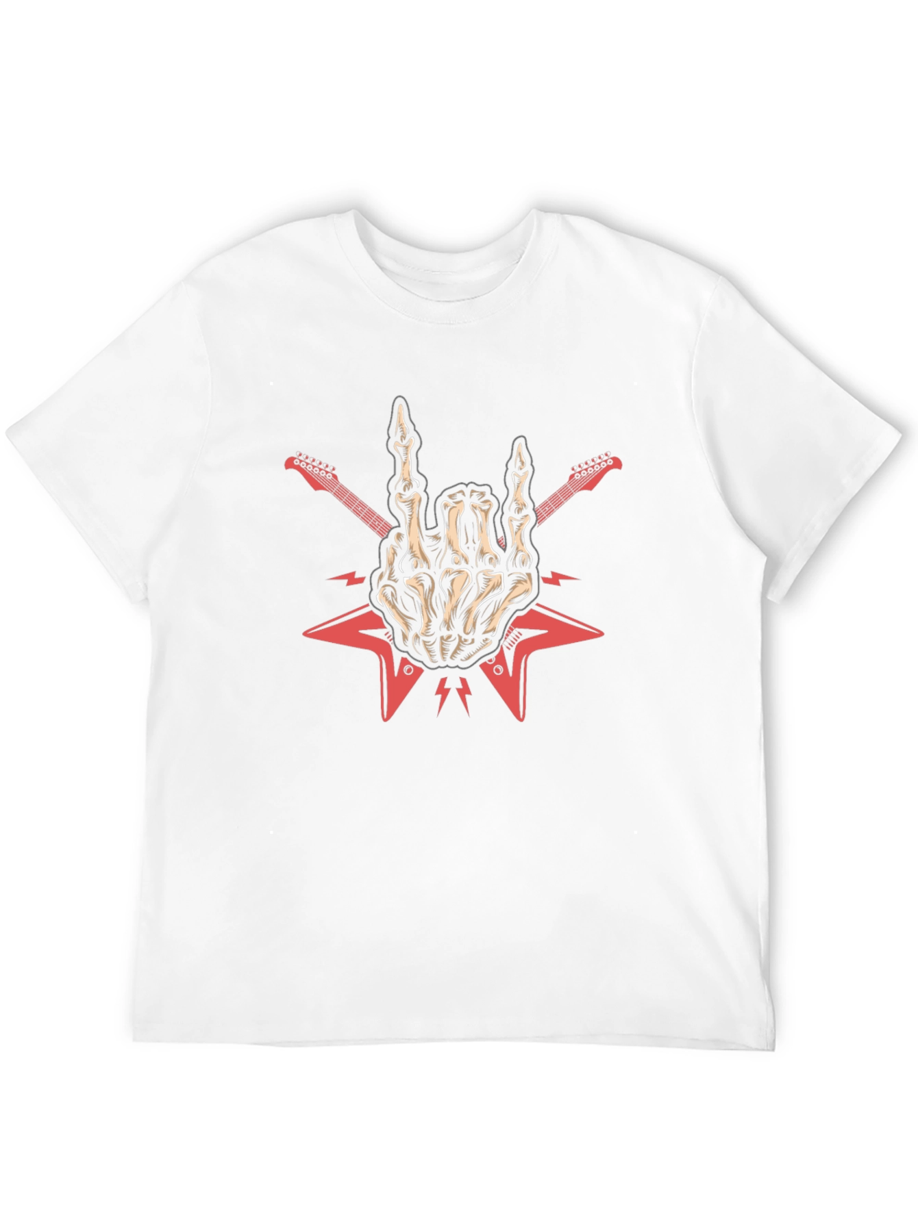 Rock On Skeleton Hand Guitar T-Shirt