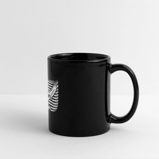 Large Powerful Eagle In Front Of Usa Flag