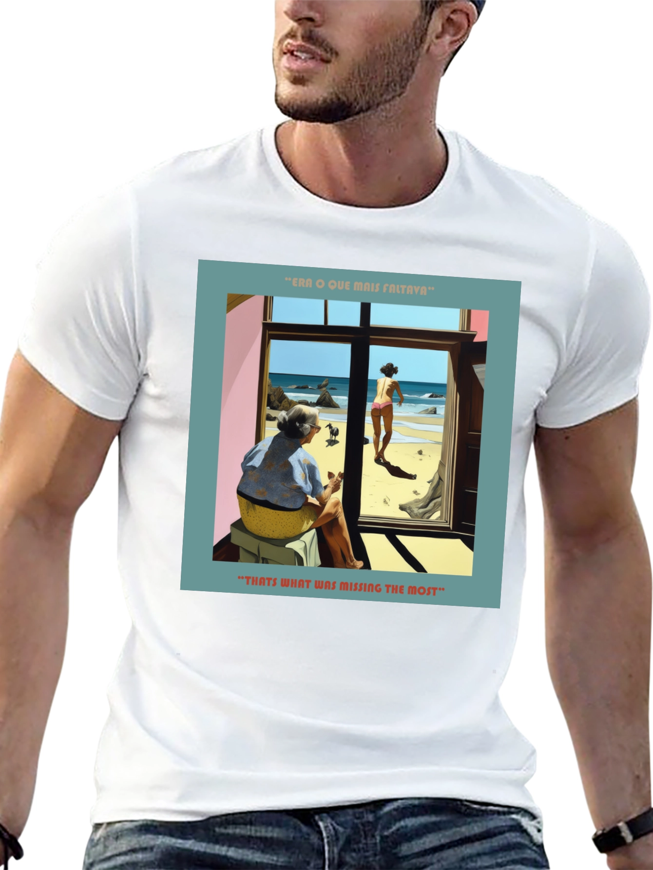 Artistic Beach Scene Graphic Tee