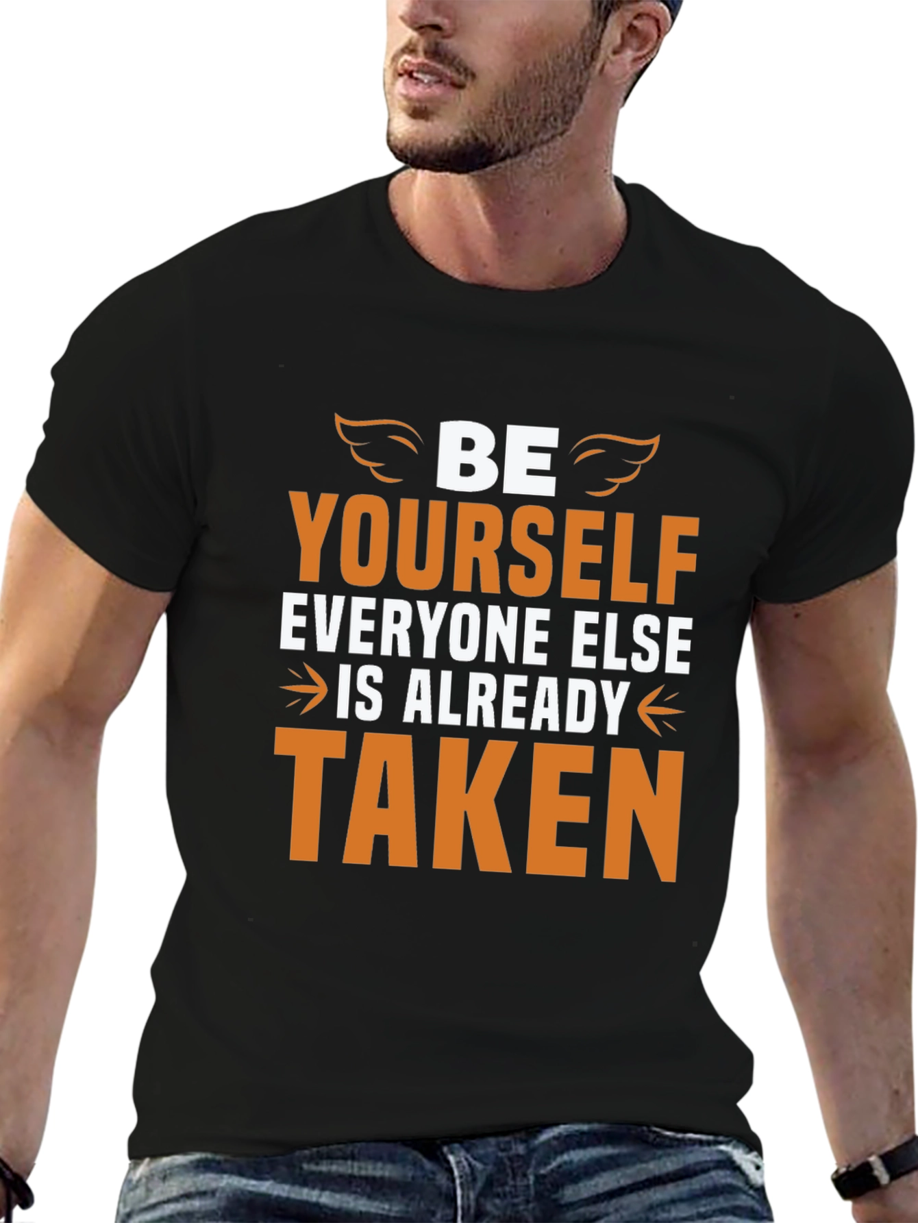Be Yourself Graphic Tee - Inspirational Black T-Shirt