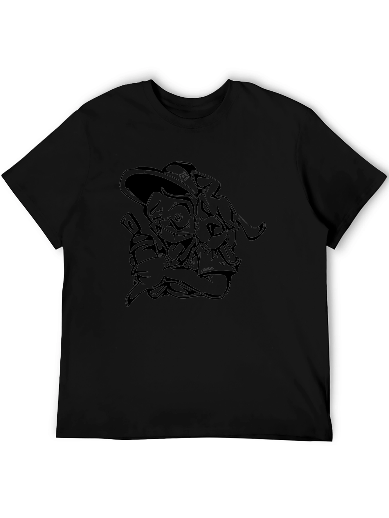 Black Cartoon Graphic T-Shirt