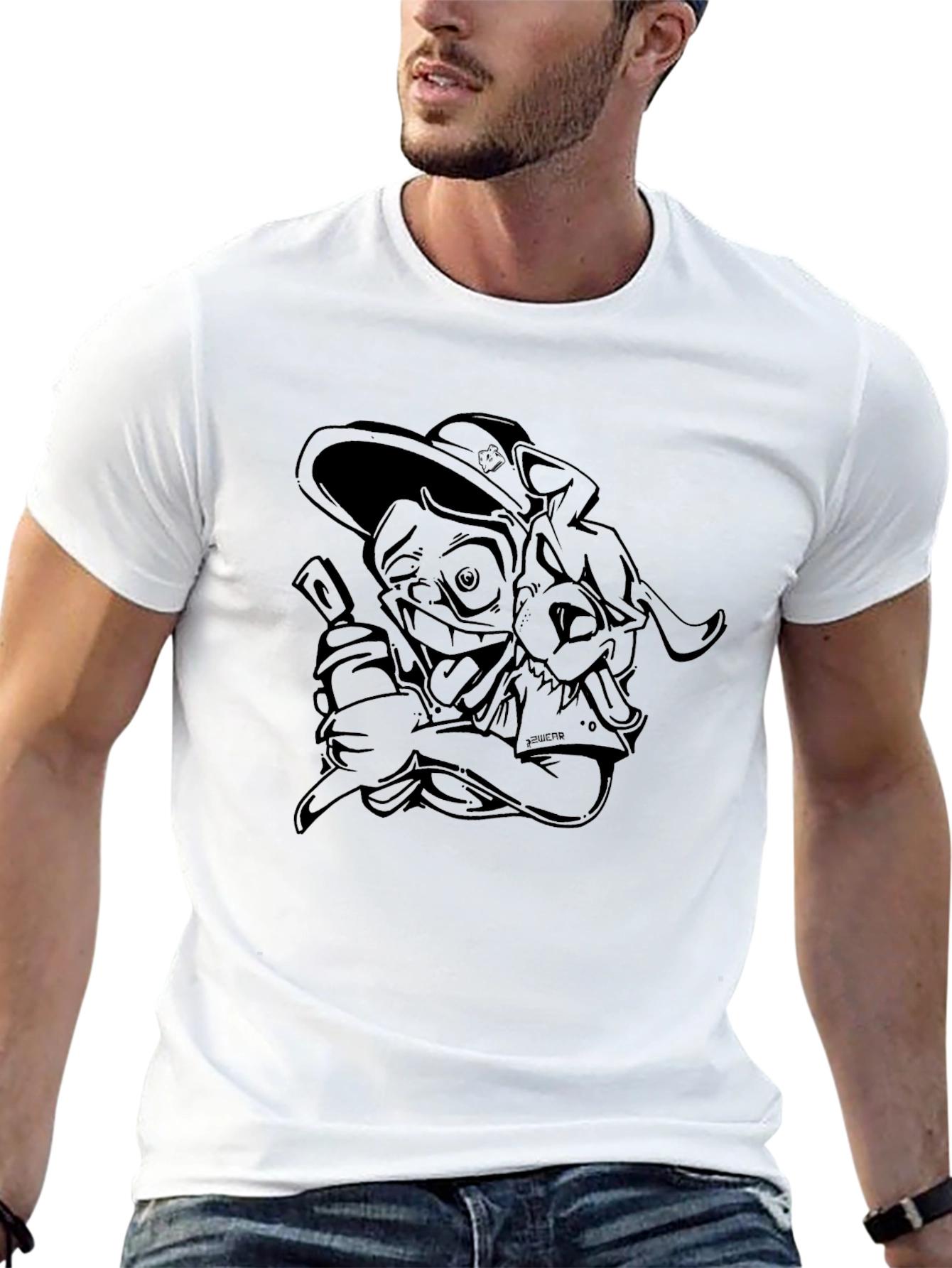 Black Cartoon Graphic T-Shirt