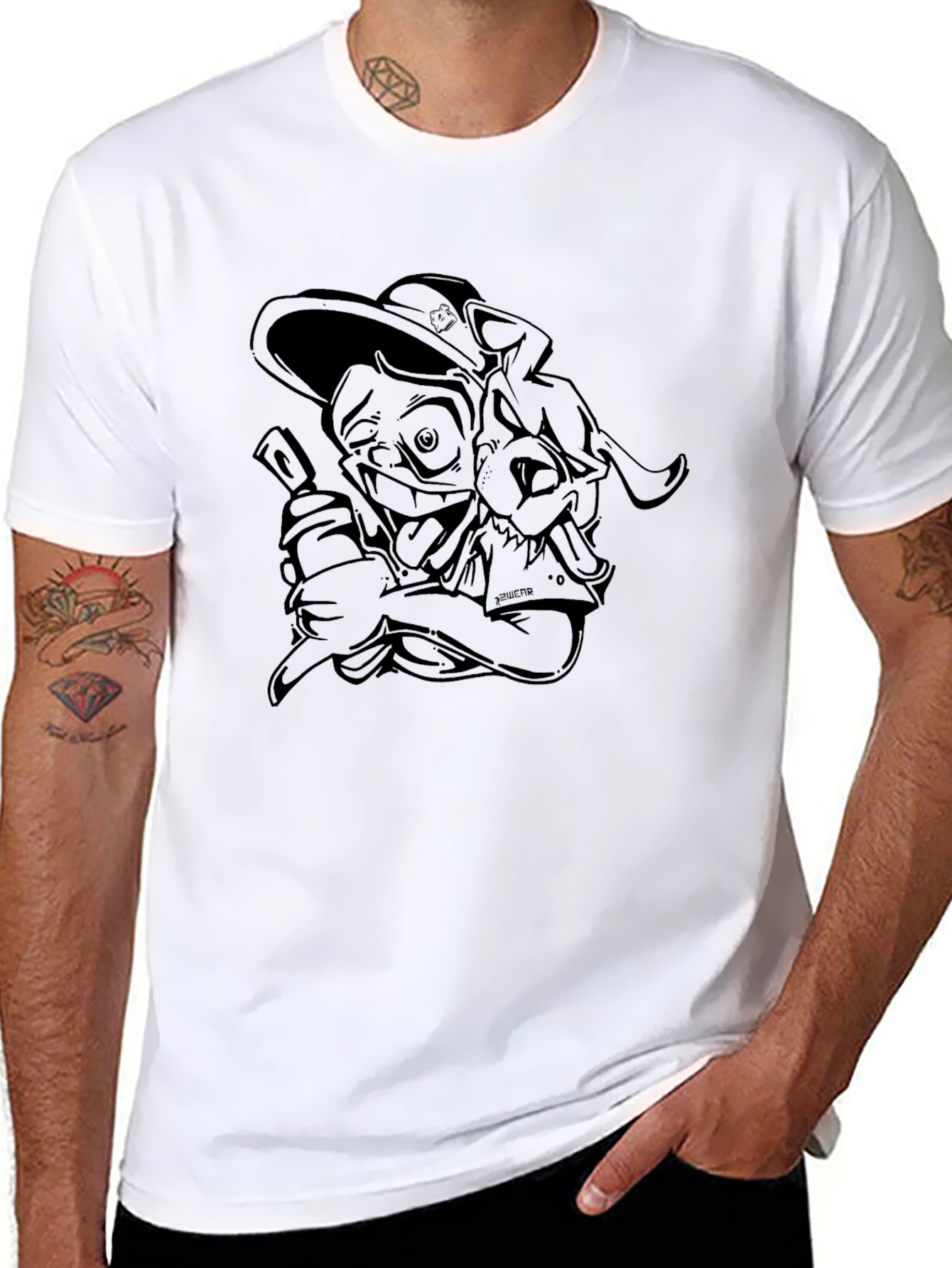 Black Cartoon Graphic T-Shirt