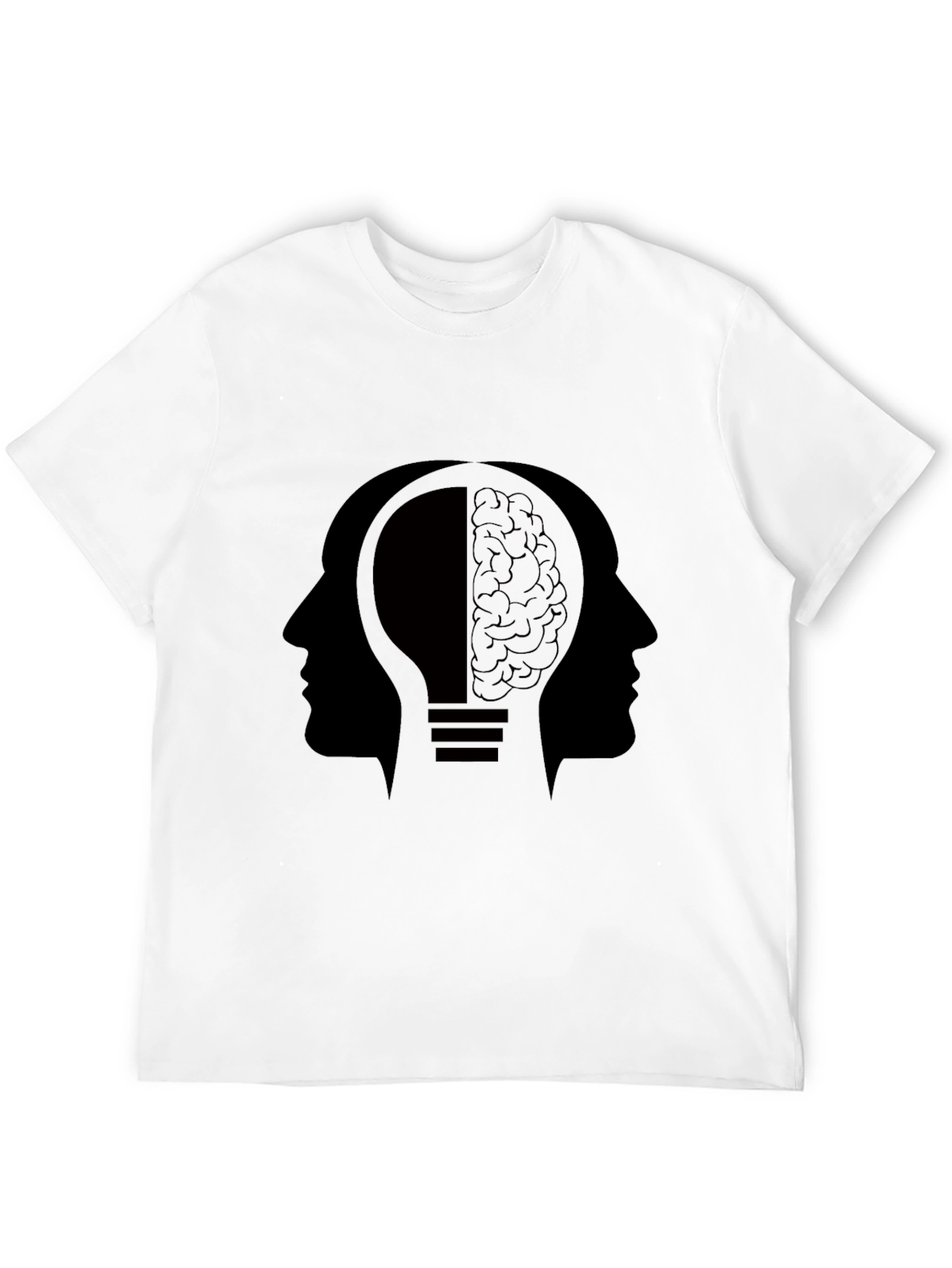 Brain Power T-Shirt - Lightbulb Silhouette Graphic Tee