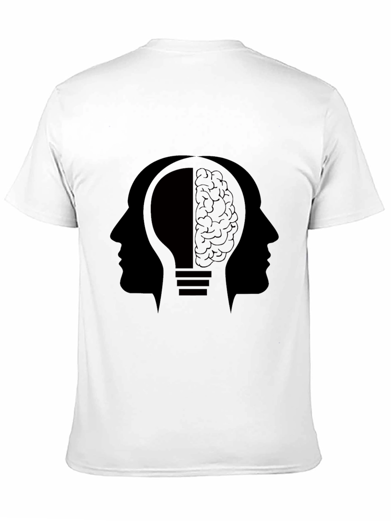 Brain Power T-Shirt - Lightbulb Silhouette Graphic Tee