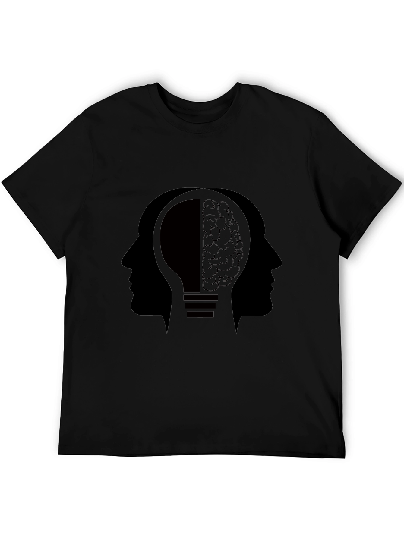 Brain Power T-Shirt - Lightbulb Silhouette Graphic Tee