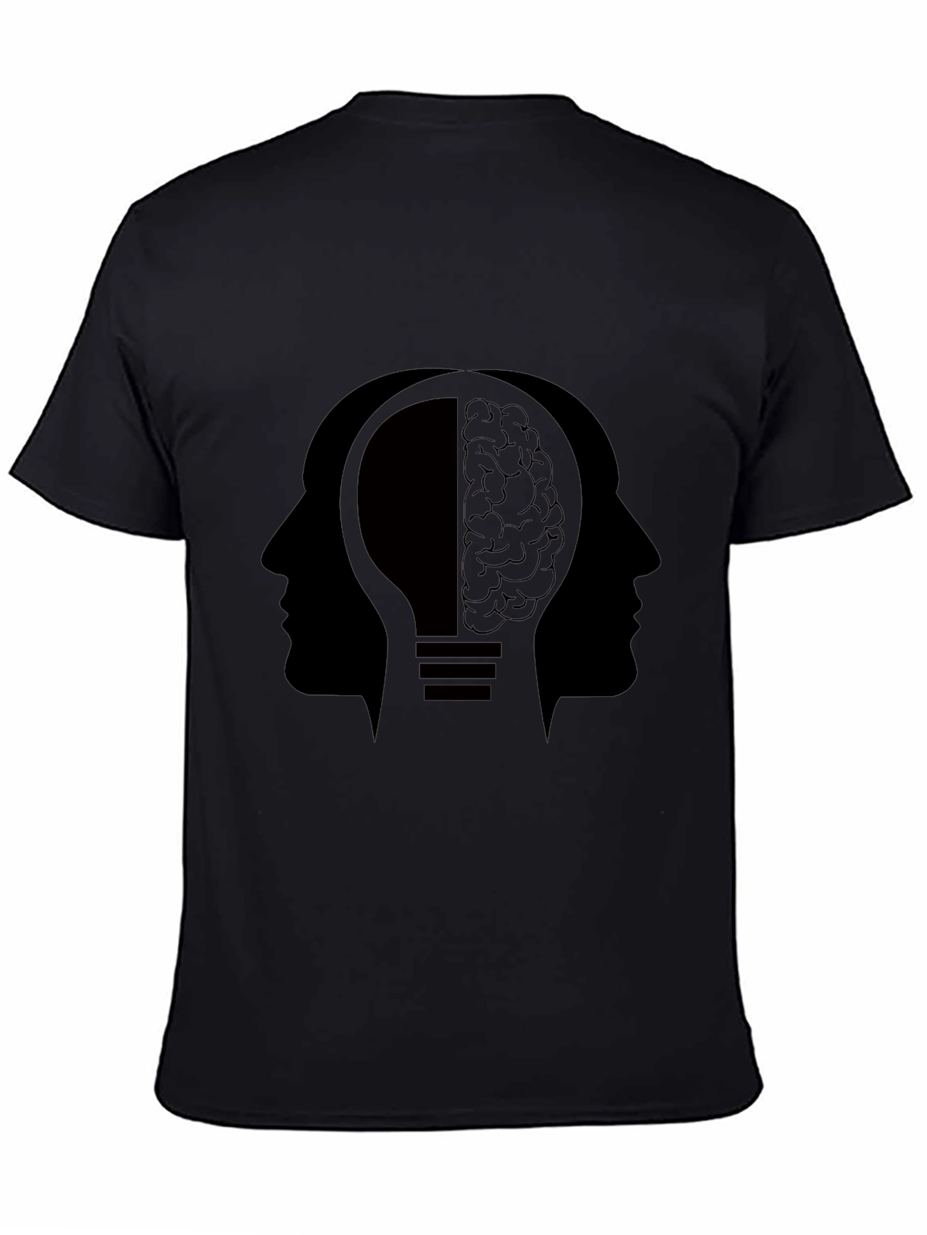 Brain Power T-Shirt - Lightbulb Silhouette Graphic Tee