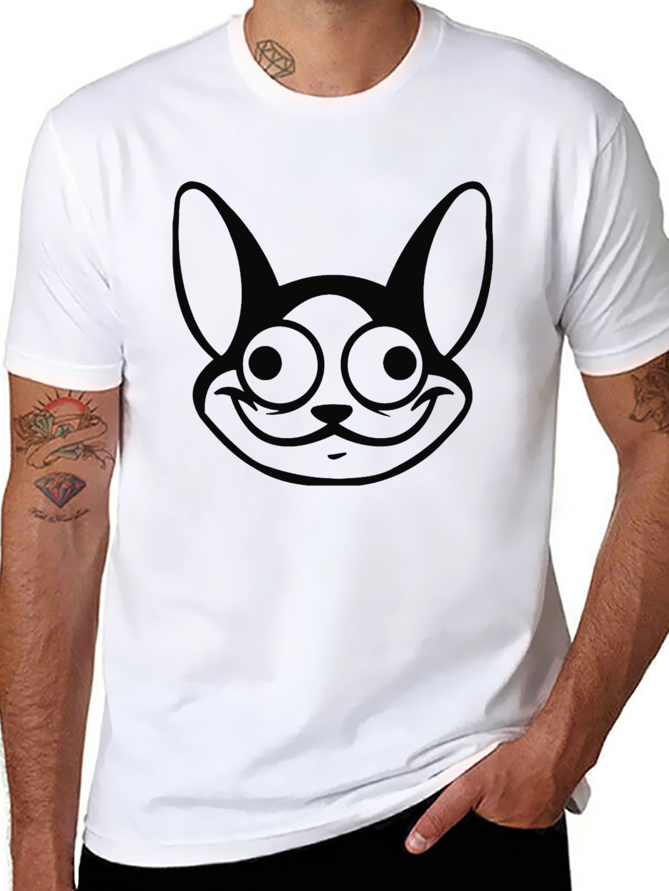 Black Rabbit Graphic T-Shirt Mens Casual Tee
