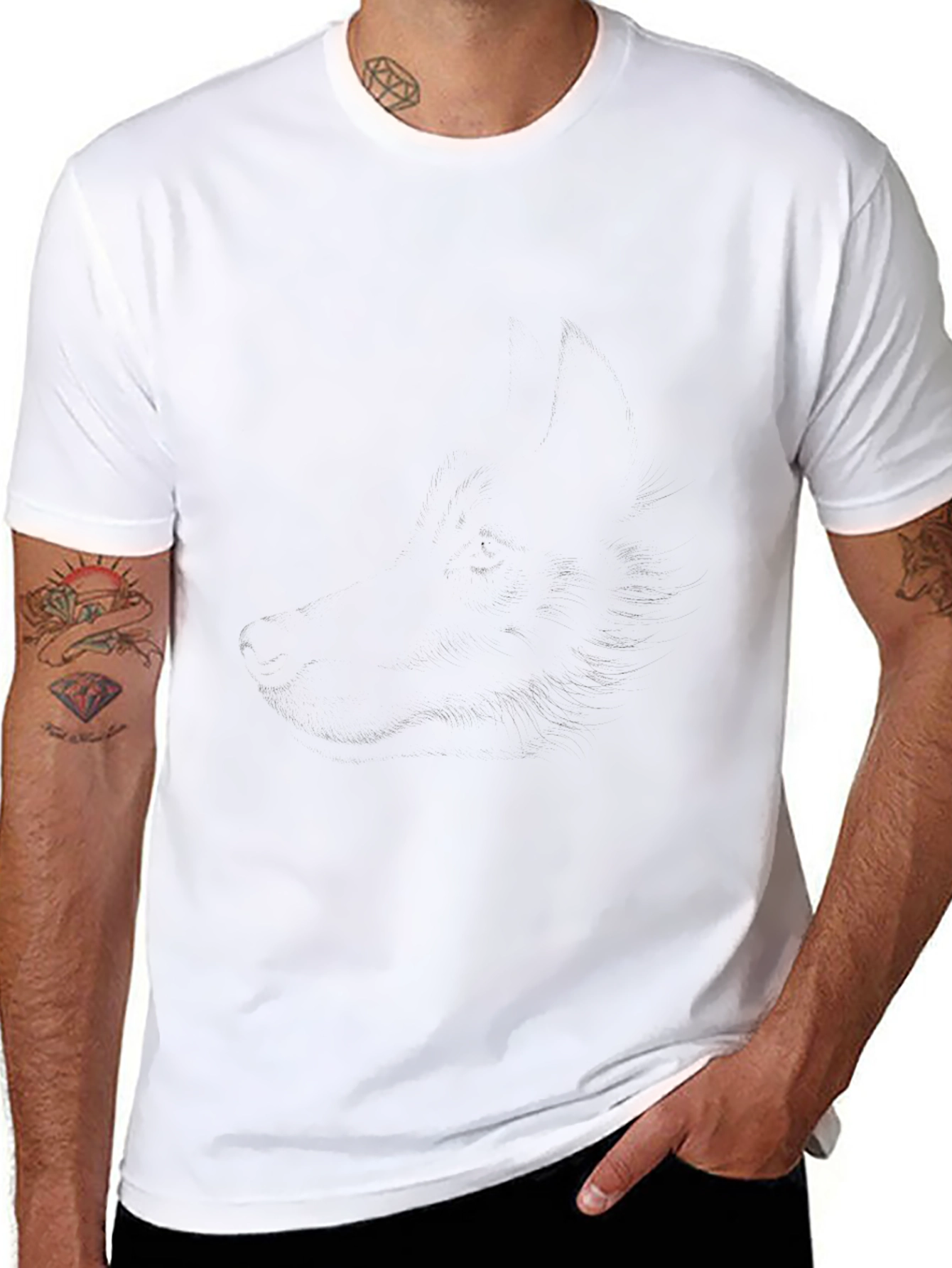 Mens Classic Black Crew Neck T-Shirt