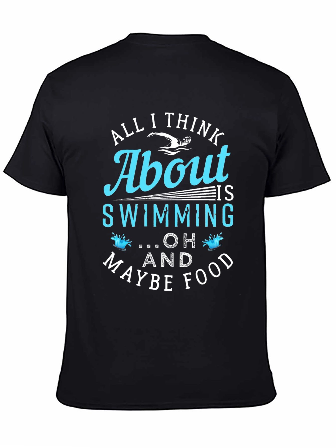 Swimming and Food Graphic T-Shirt