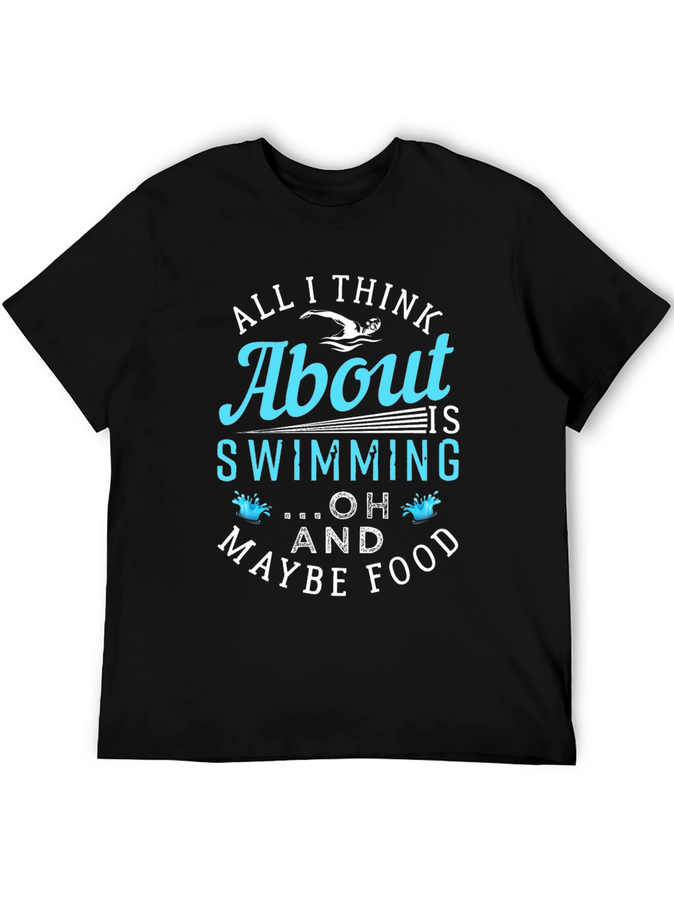 Swimming and Food Graphic T-Shirt