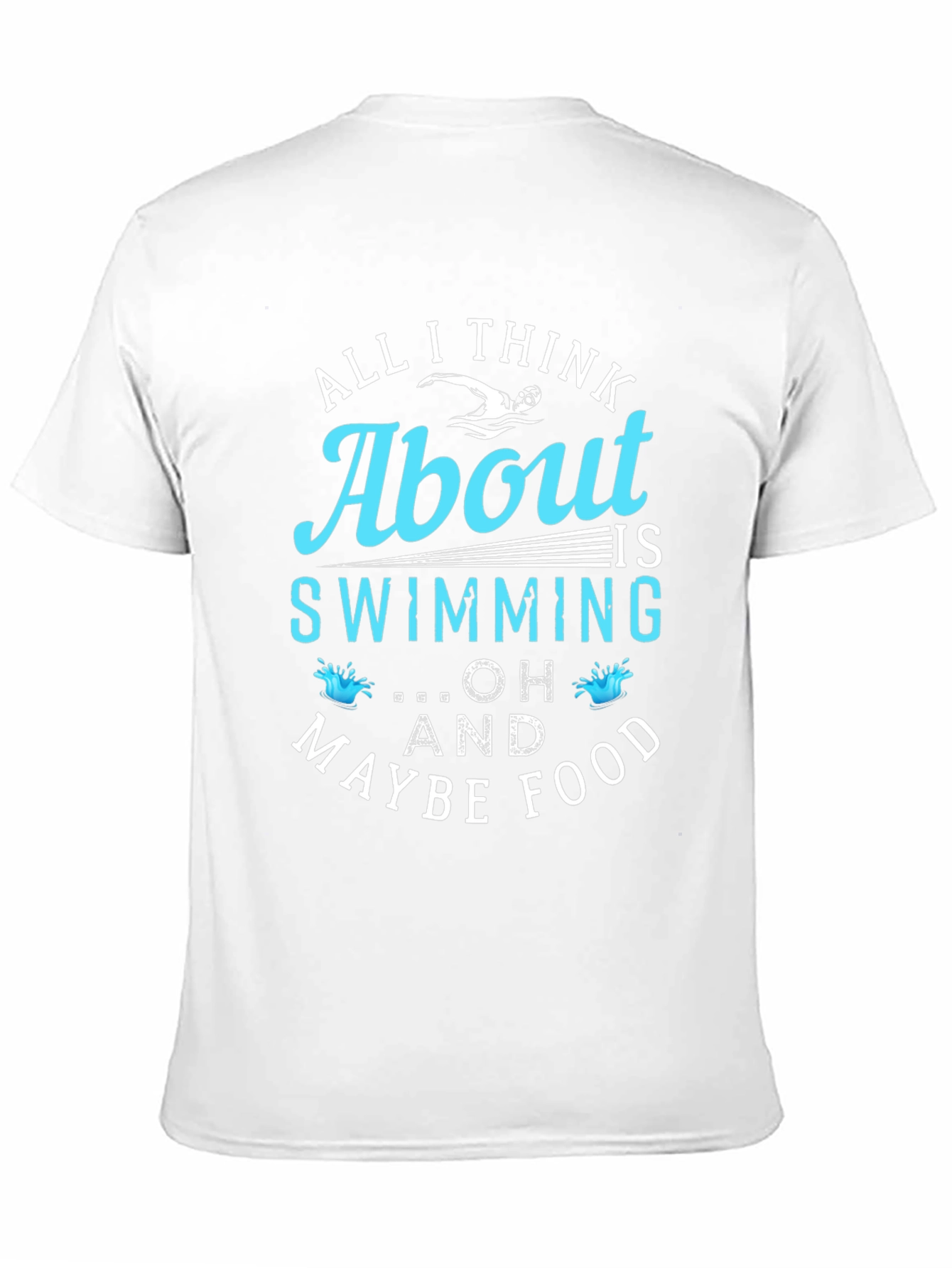 Swimming and Food Graphic T-Shirt