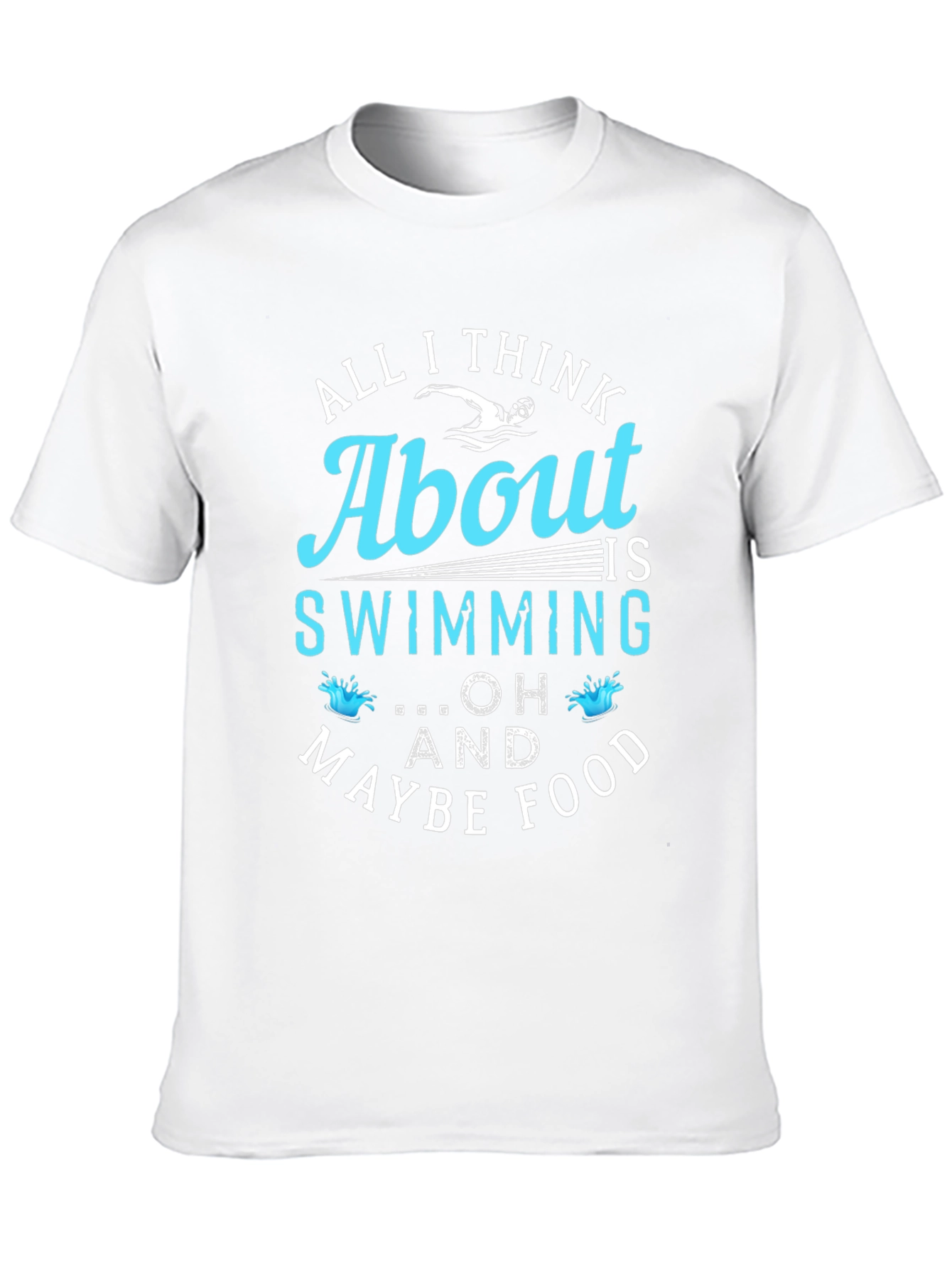 Swimming and Food Graphic T-Shirt