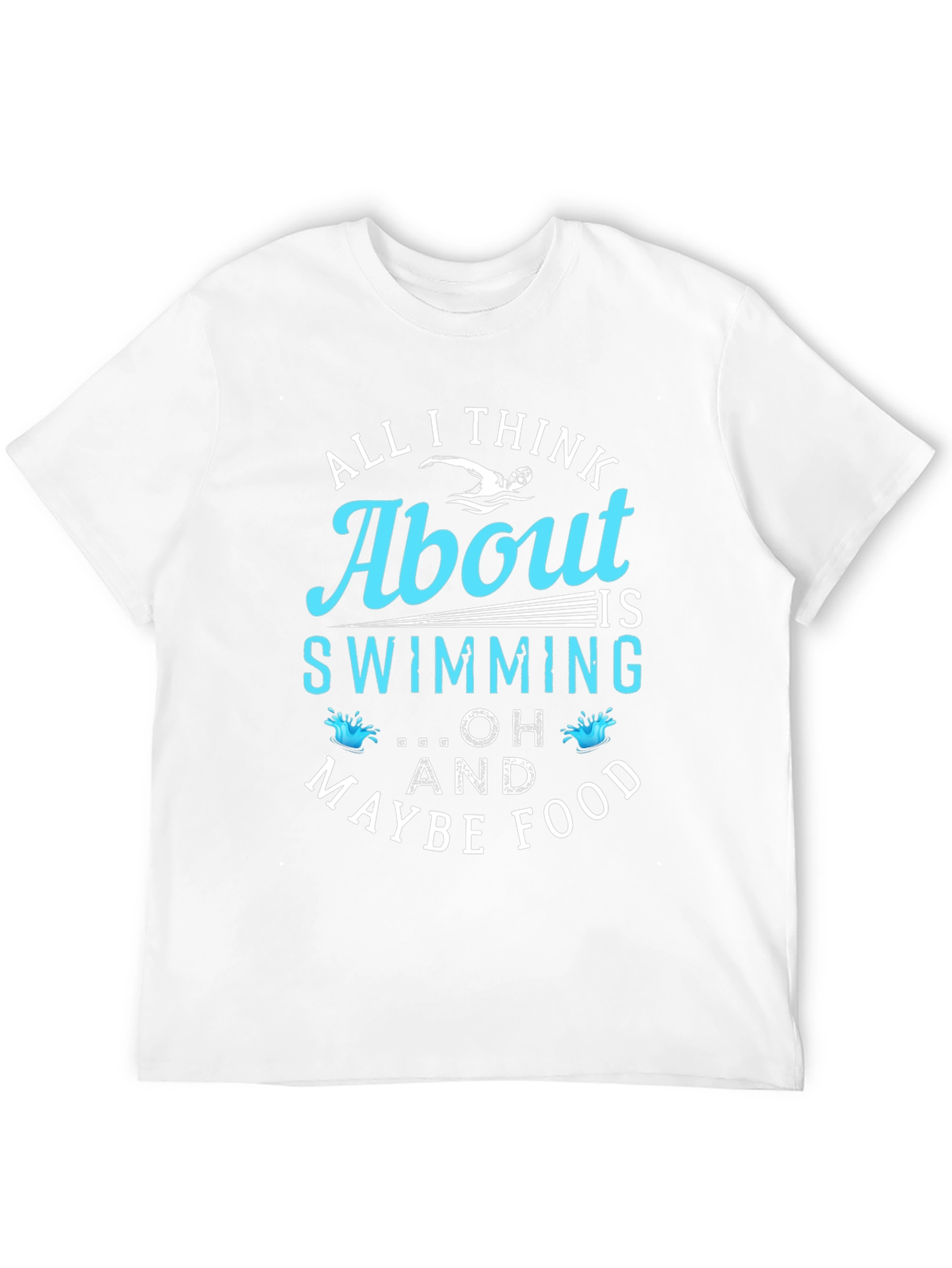 Swimming and Food Graphic T-Shirt