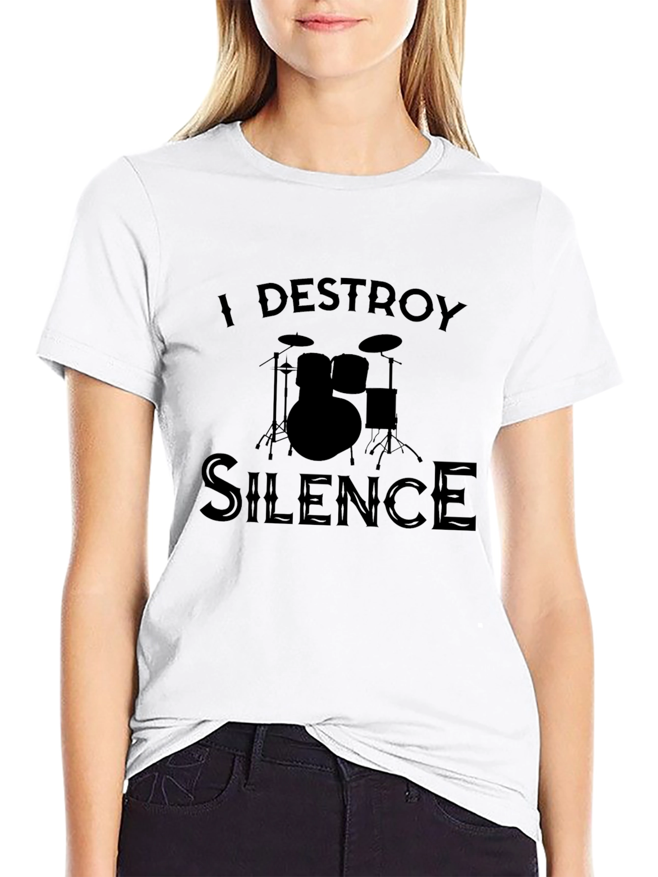 I Destroy Silence Drummer Black T-Shirt