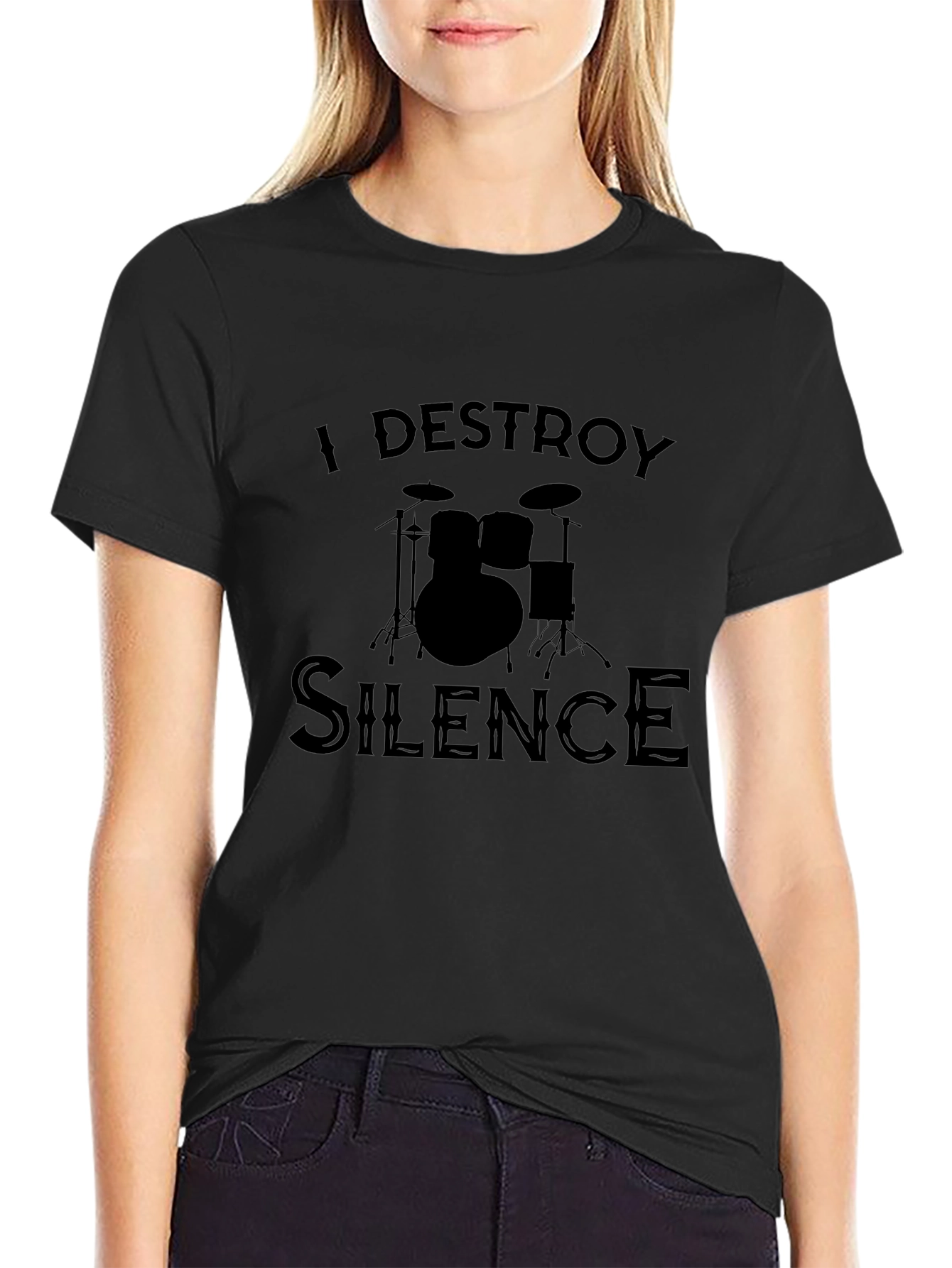 I Destroy Silence Drummer Black T-Shirt