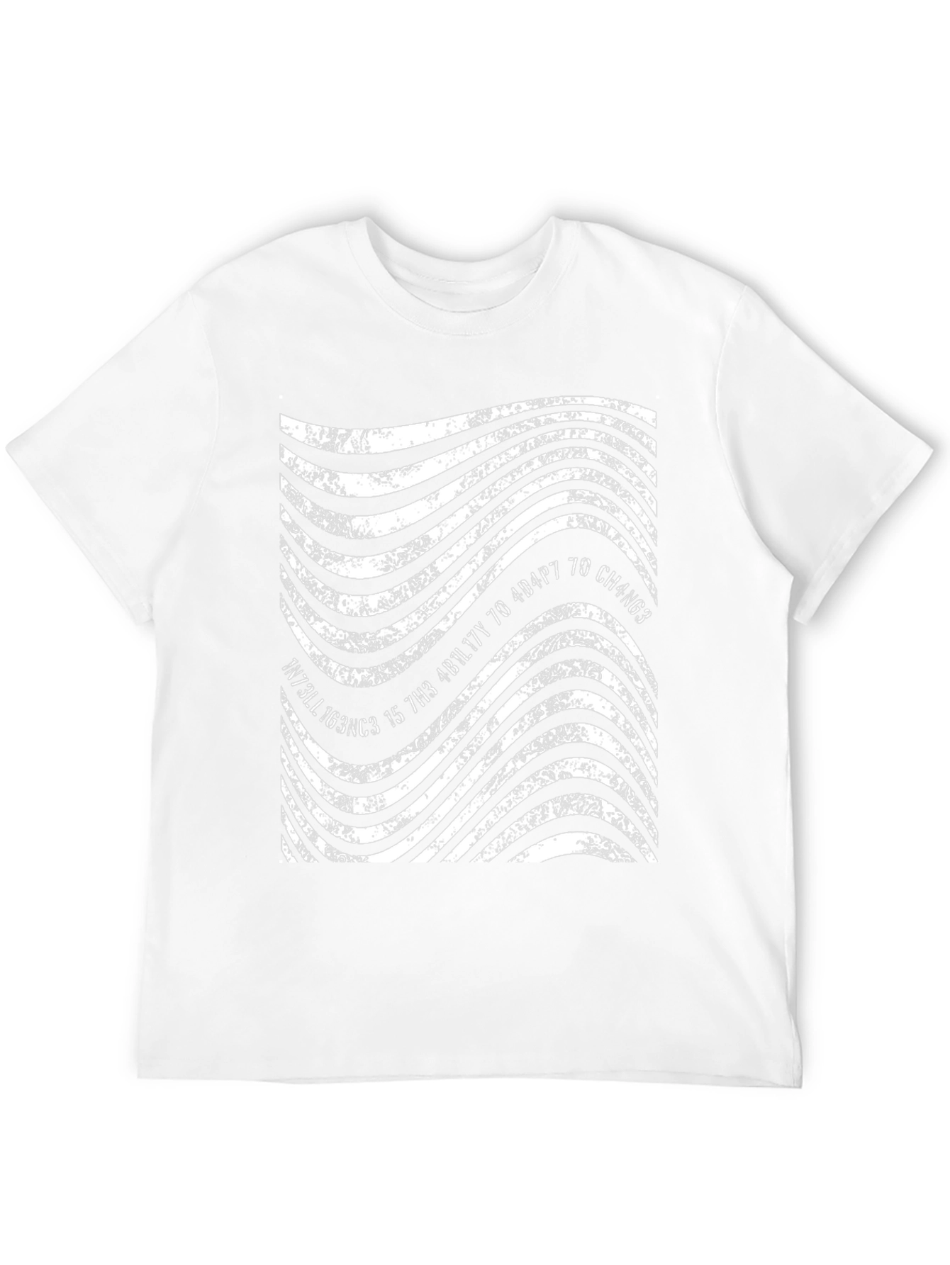 Abstract Wavy Lines Graphic Tee - Black