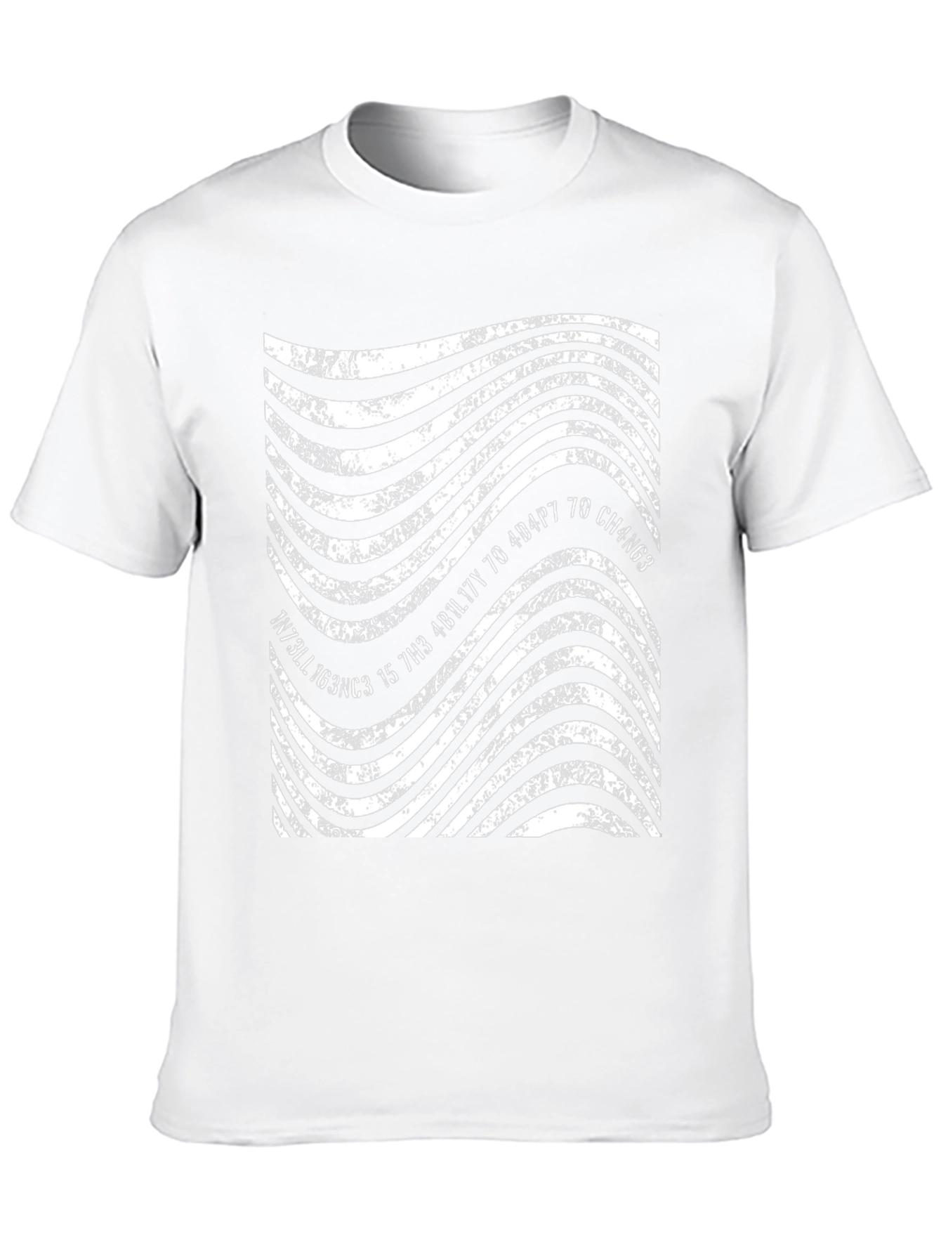 Abstract Wavy Lines Graphic Tee - Black
