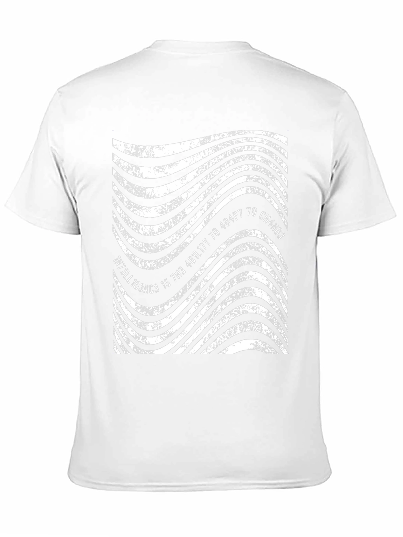 Abstract Wavy Lines Graphic Tee - Black