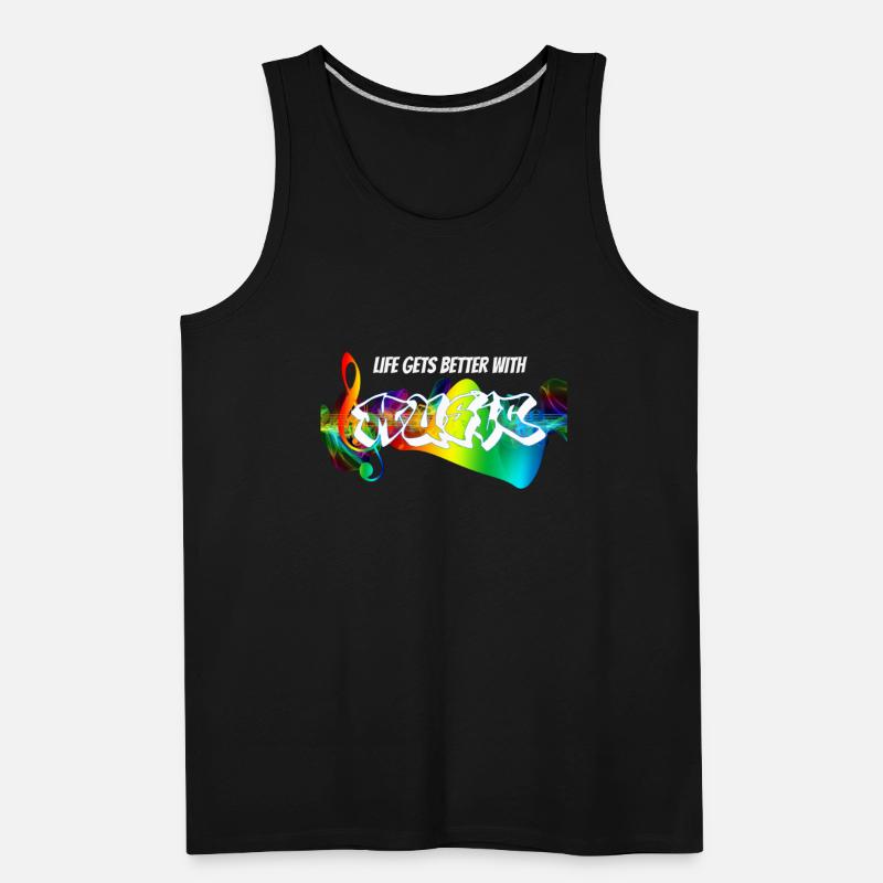 Life Gets Better With Music Colorful Logo