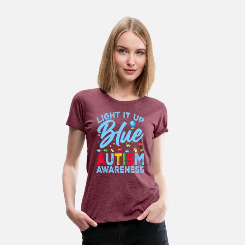 Light It Up Blue Autism Awareness Men Women Kids