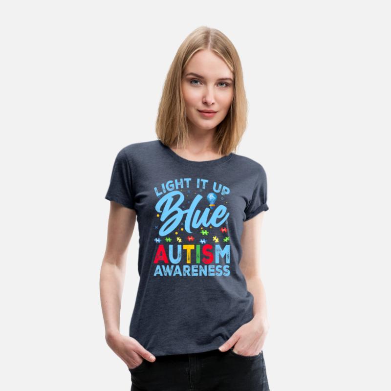 Light It Up Blue Autism Awareness Men Women Kids