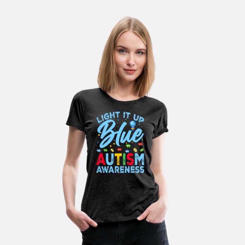 Light It Up Blue Autism Awareness Men Women Kids