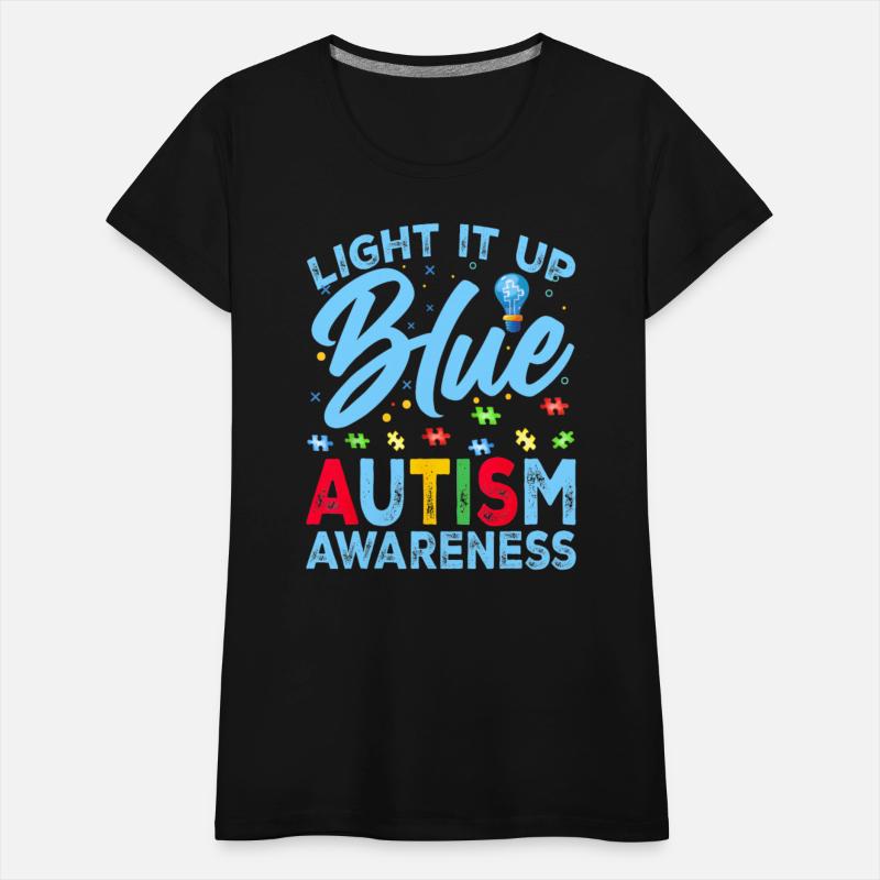 Light It Up Blue Autism Awareness Men Women Kids