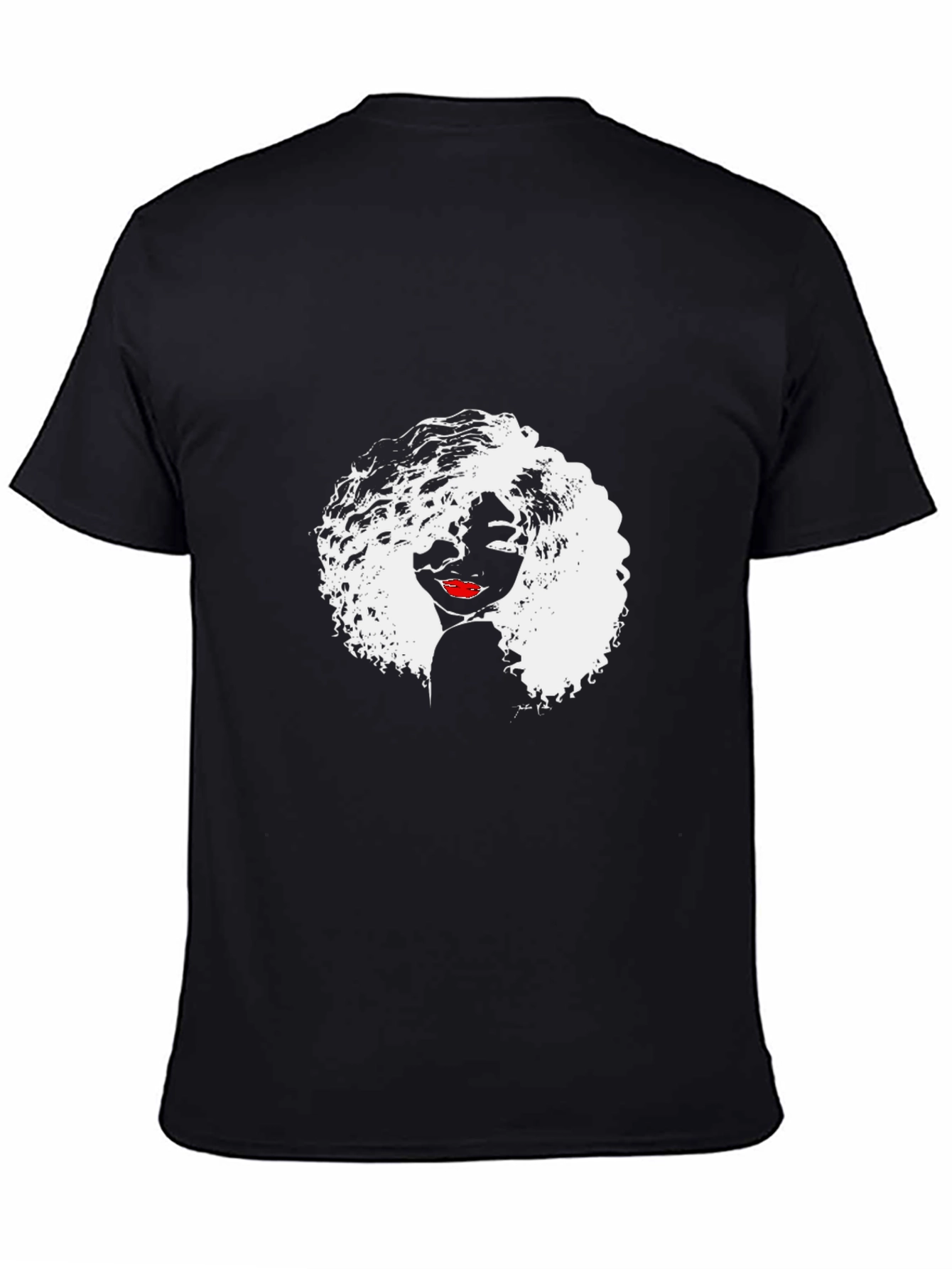 Afro Woman Graphic Tee - Stylish Black T-Shirt