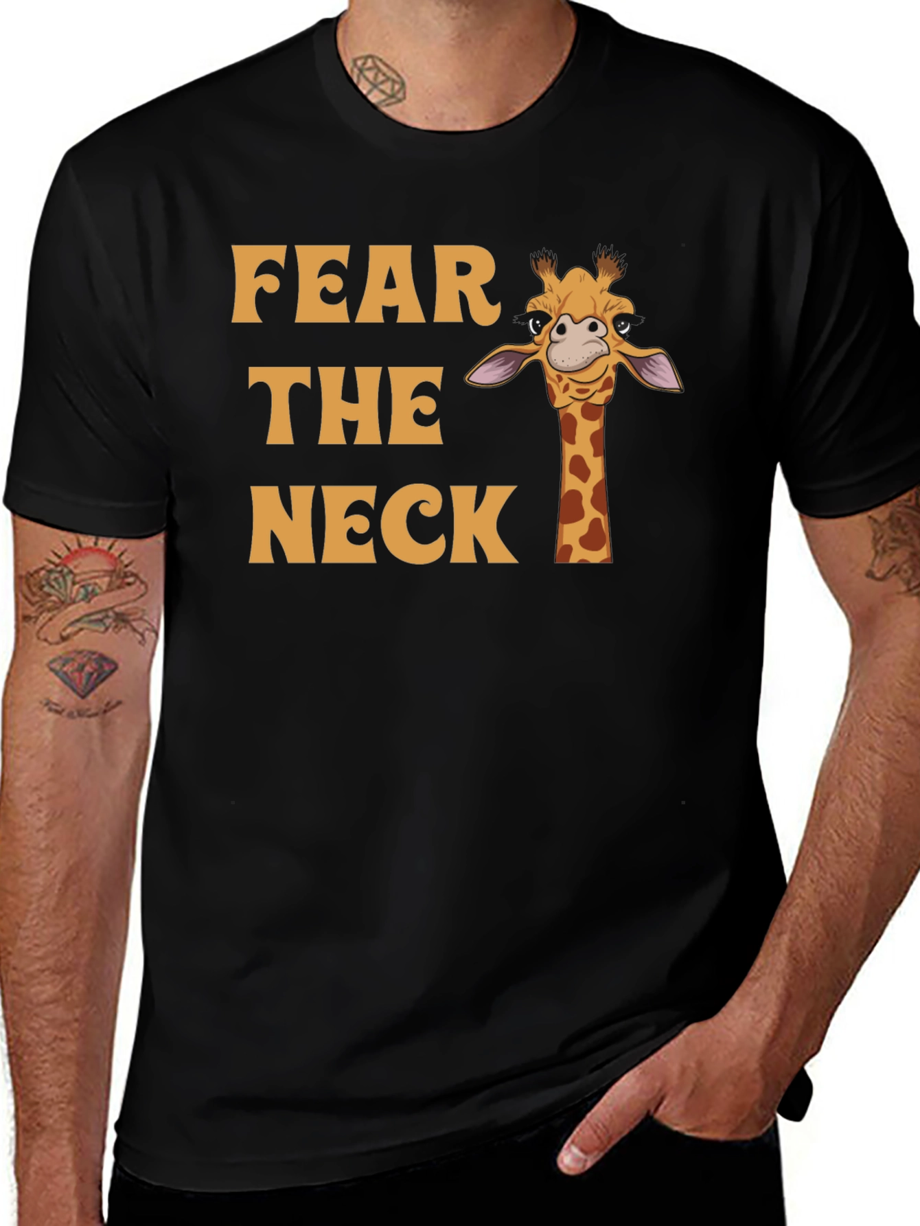 Fear The Neck Giraffe Graphic T-Shirt