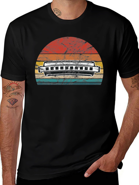 Vintage Harmonica Sunset T-Shirt
