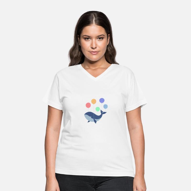 Lovely whale soaring in the air on balloons