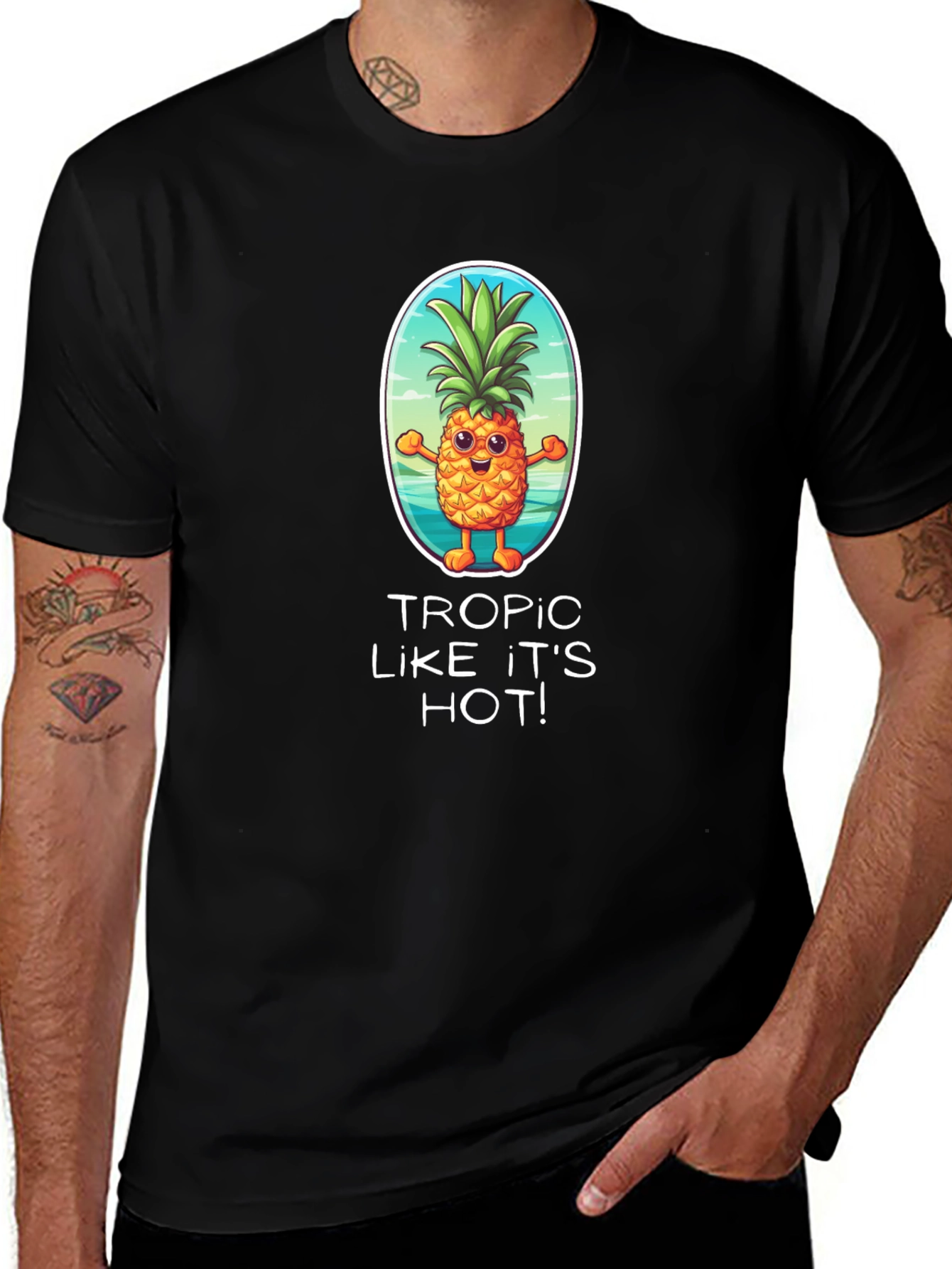 Tropic Like Its Hot! Pineapple Graphic Tee