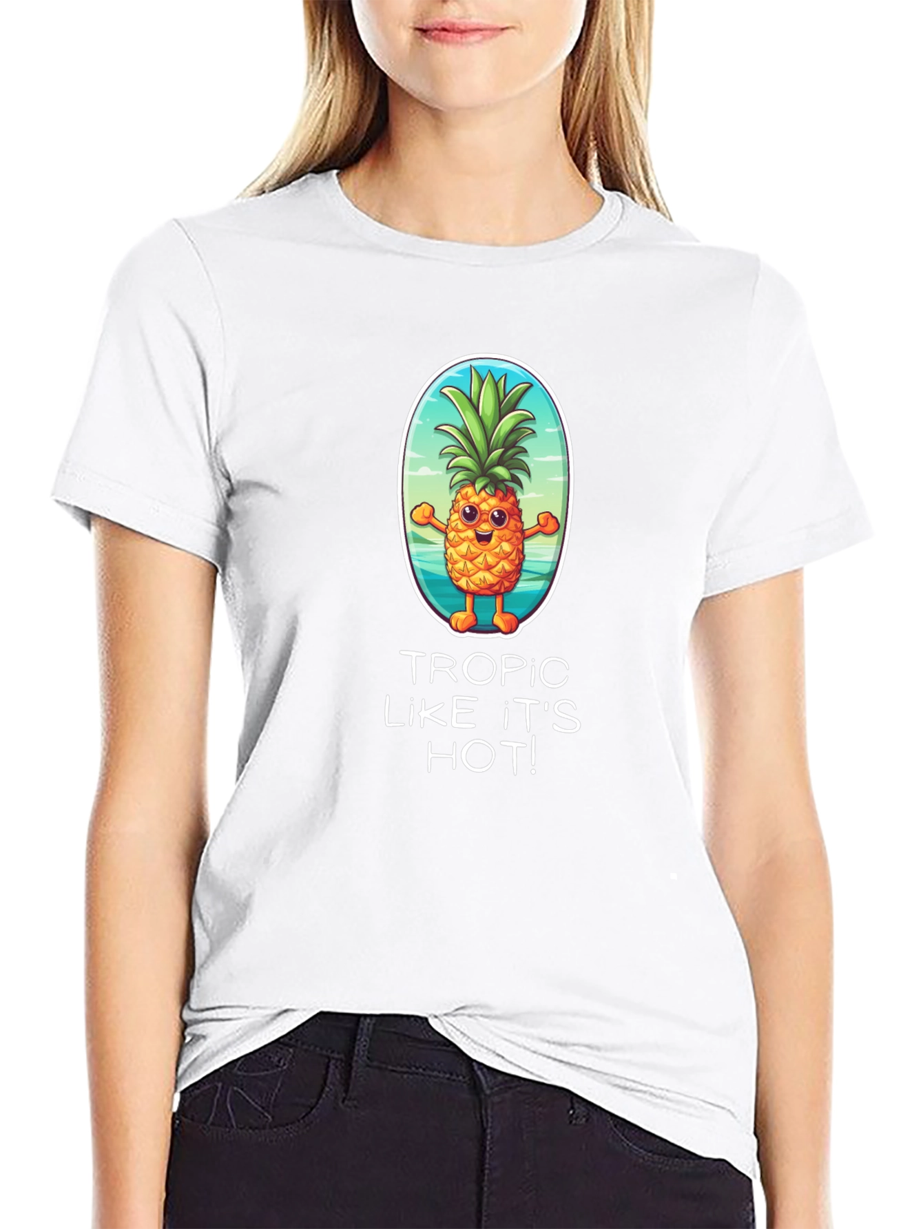 Tropic Like Its Hot! Pineapple Graphic Tee