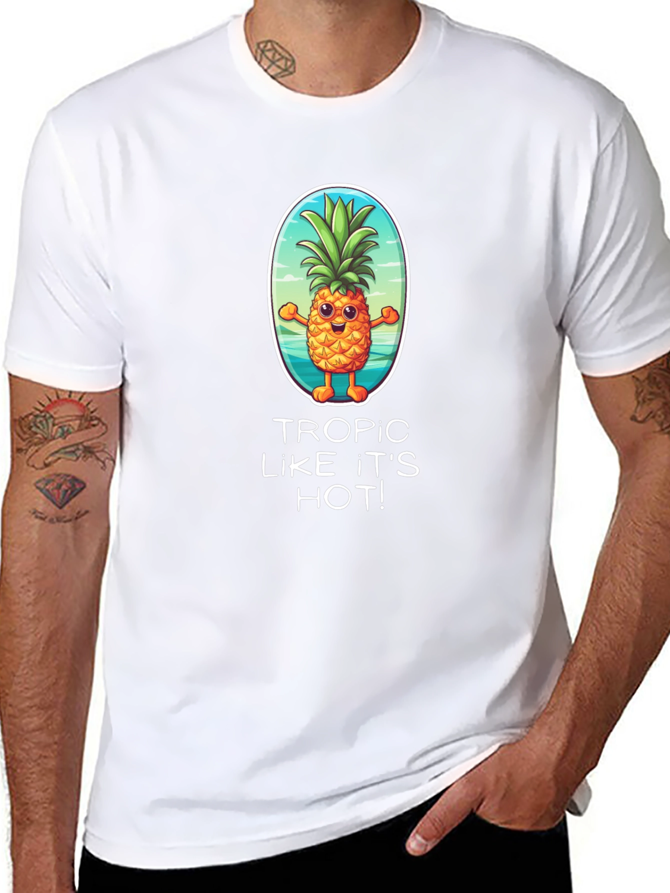 Tropic Like Its Hot! Pineapple Graphic Tee